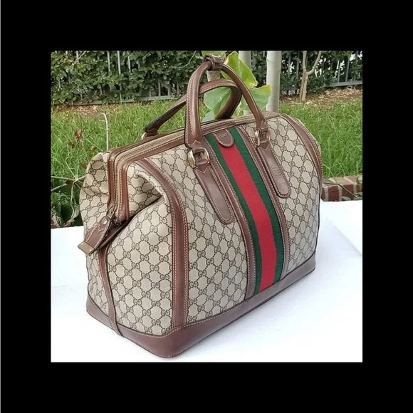 Fabulous Vintage Gucci Supreme Overnight Weekend Travel Train Boston Bag $2,400 - Picture 3 of 9